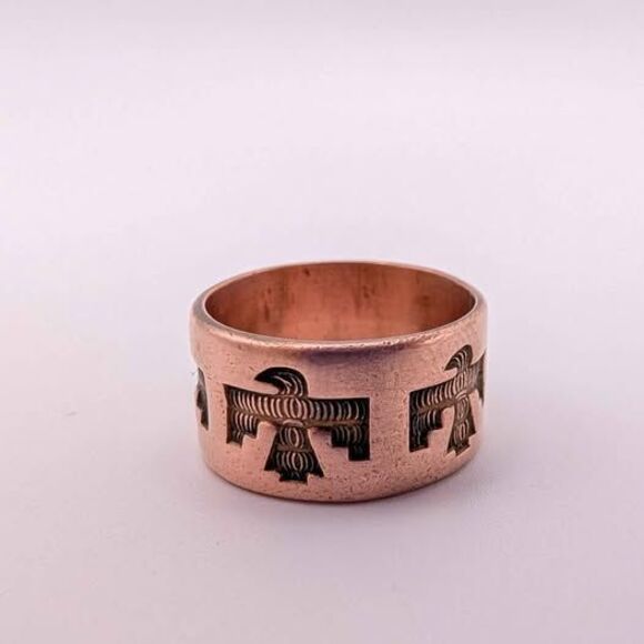 Vintage 1932-1961 Bell Trading Copper Thunder Bird Ring Size 5 1/2 - Picture 1 of 3